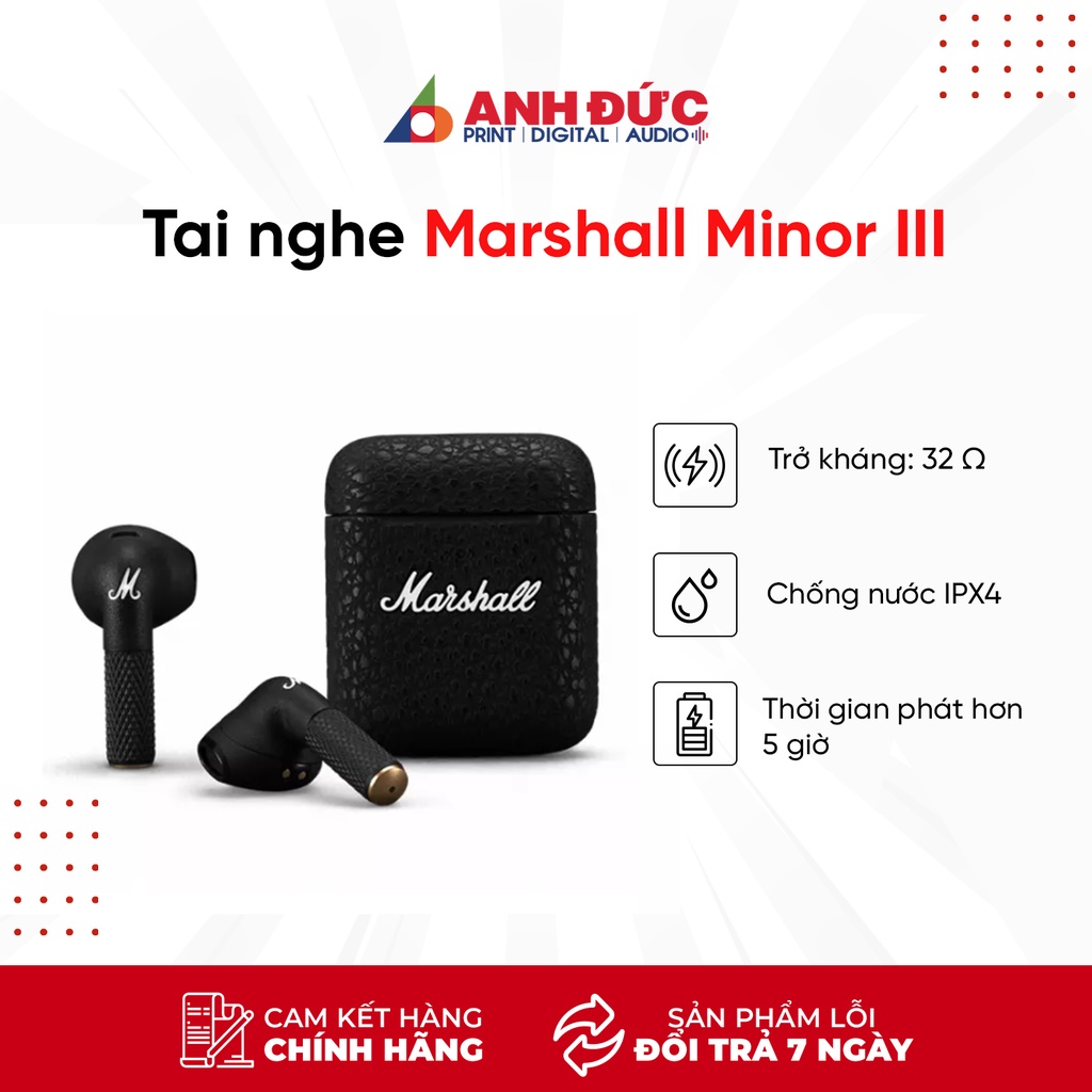 Tai Nghe True Wireless Marshall Minor III  - Hàng Chính Hãng ASH