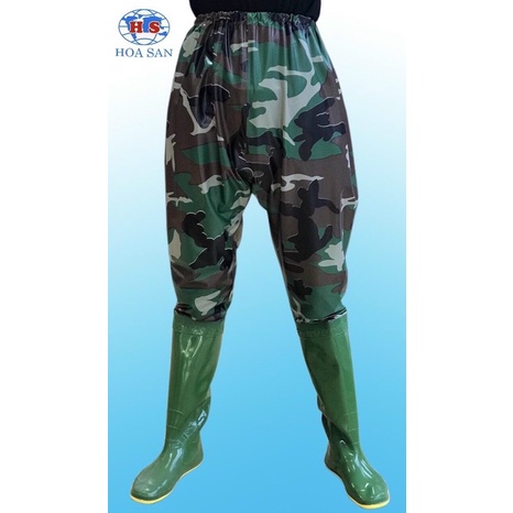 Ủng liền quần, ủng lội nước thương hiệu Hoa san, đế vàng chống trơn trượt, hàng cao cấp full size từ 36 đến 43