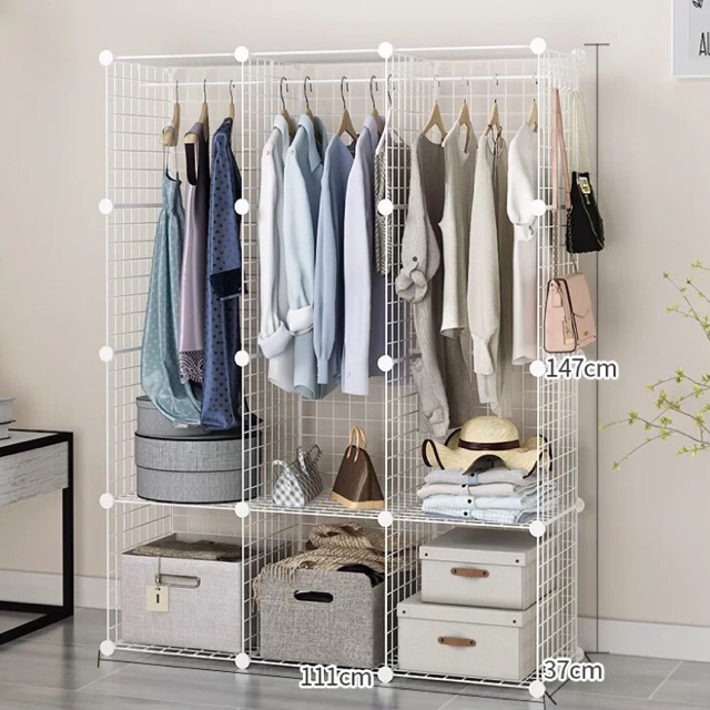 🍀 TỦ LƯỚI SẮT / THÉP LẮP GHÉP DECOR, ĐỂ ĐỒ ĐA NĂNG THÔNG MINH (Tặng chốt, bán theo tấm)