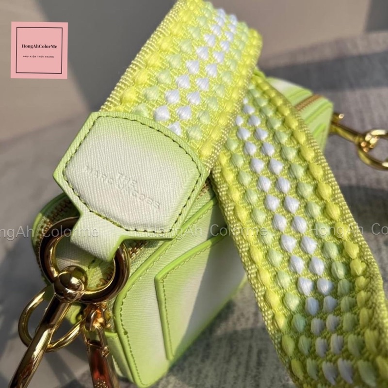 Túi đeo chéo nữ 2 ngăn da thật dây đeo jacquard