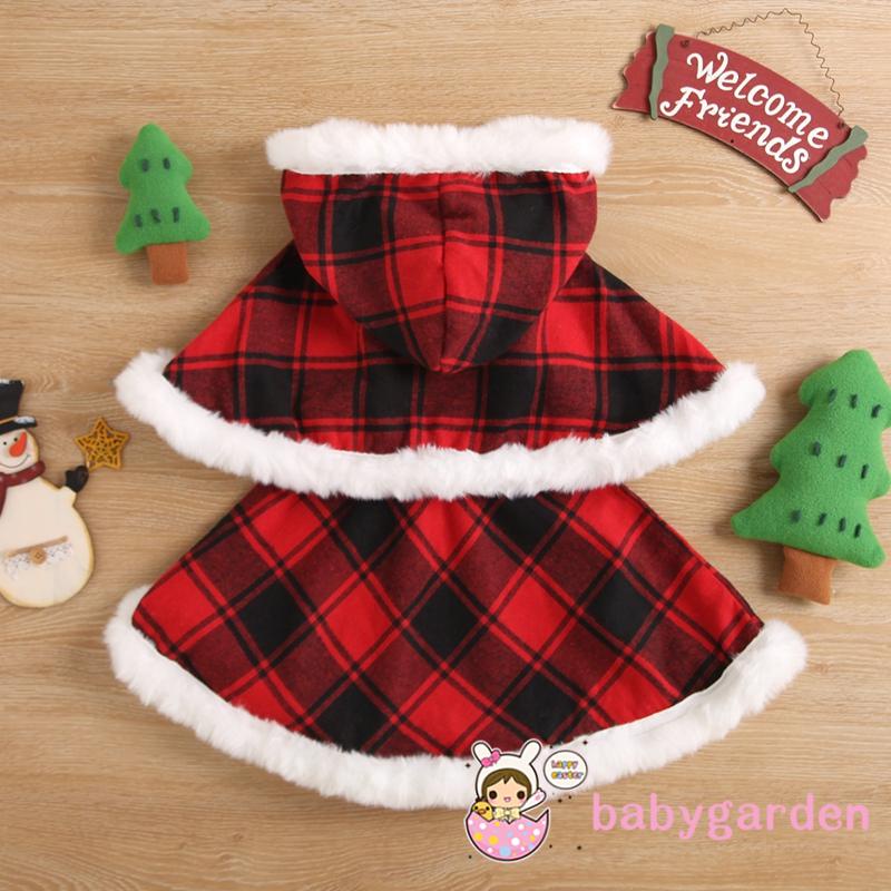 Bộ Đầm 2 Mảnh Áo Không Tay Cổ Tròn + Áo Choàng Họa Tiết Giáng Sinh Dành Cho Bé Gái 2-7 Tuổi