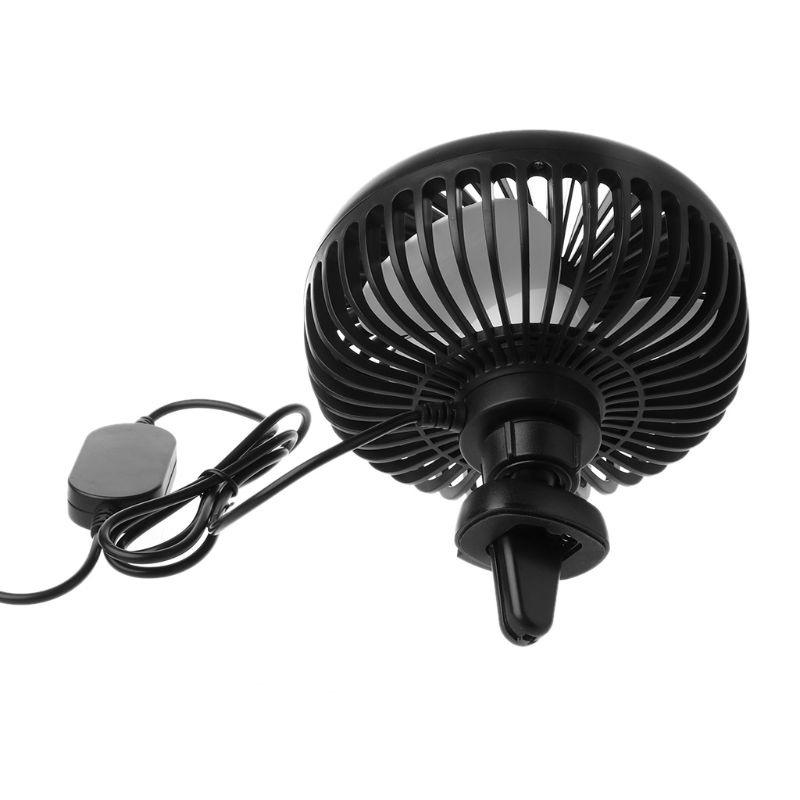 Quạt Điện Điều Hòa Xe Hơi 3 Tốc Độ 5V Xoay 360 Độ Kèm Sạc USB Tiện Dụng