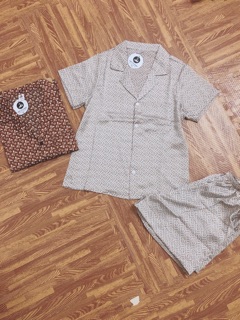 Bộ lụa satin l1 áo cộc quần đùi