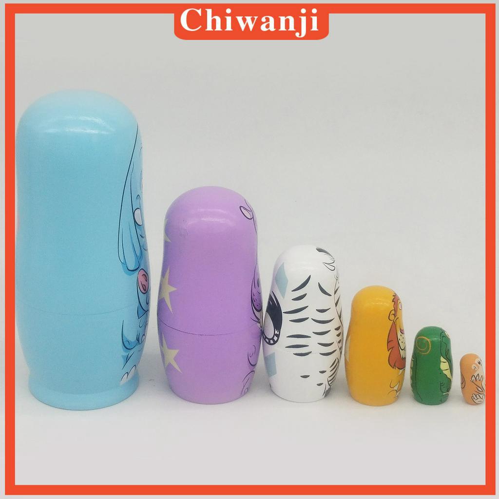 Bộ 6 Búp Bê Matryoshka Hoạt Hình Nga Bằng Gỗ