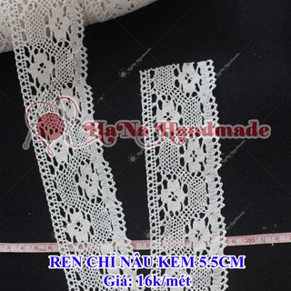 Ren chỉ nâu kem trang trí