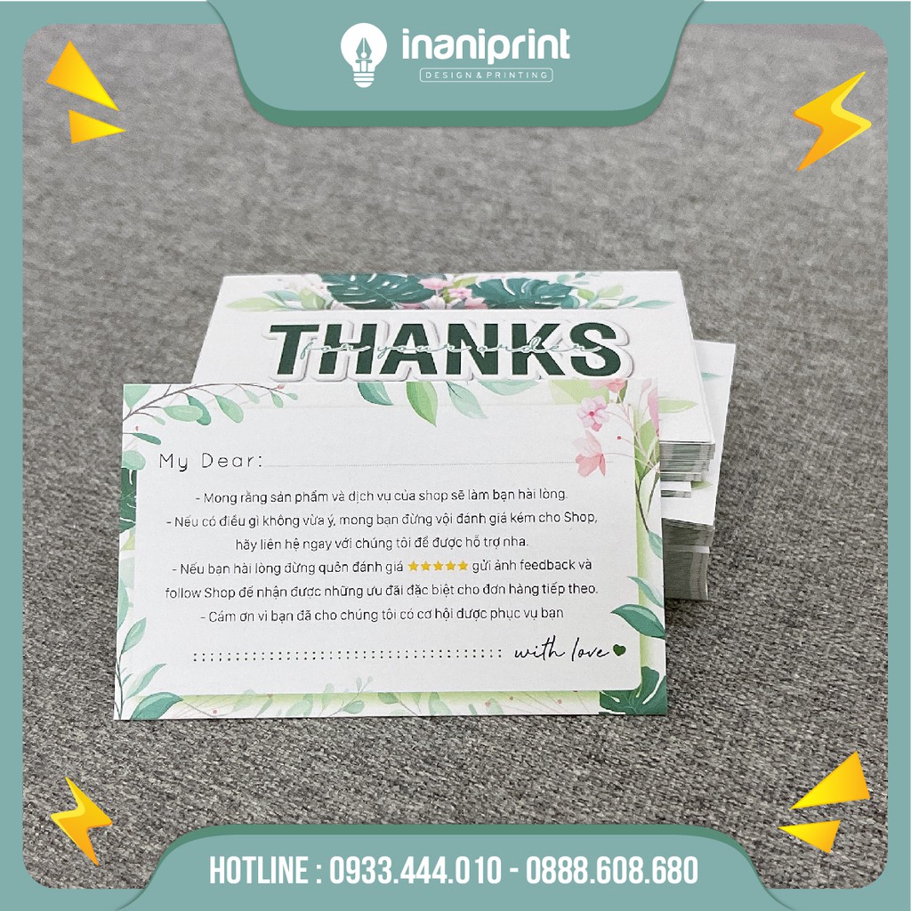 [XÃ LỖ CARD CÁM ƠN] Thank you card giá rẻ, Giấy cảm ơn khách hàng - MS: 005