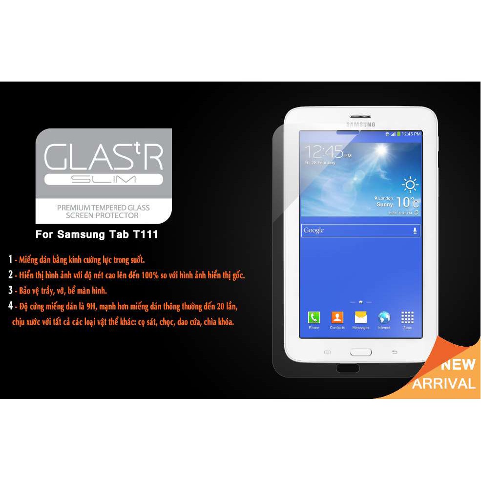 Kính cường lực Samsung Galaxy Tab 3V (T110-T116)