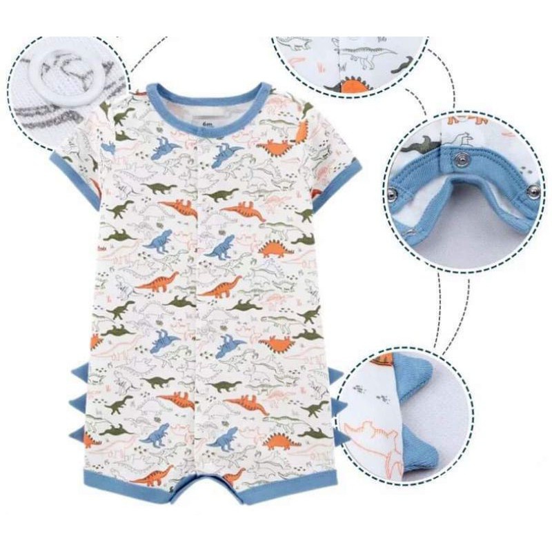 Bộ Romper Hè Cúc Giữa Xuất Xịn Cho Bé Trai Sơ Sinh Tôm House