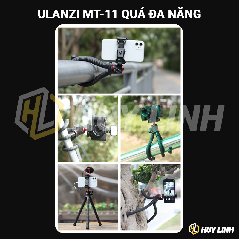 Chân Tripod Mini Ulanzi MT-11 Cho Điện Thoại/Máy ảnh Mirroless, DSLR - Tặng kèm nút chụp hình bluetooth
