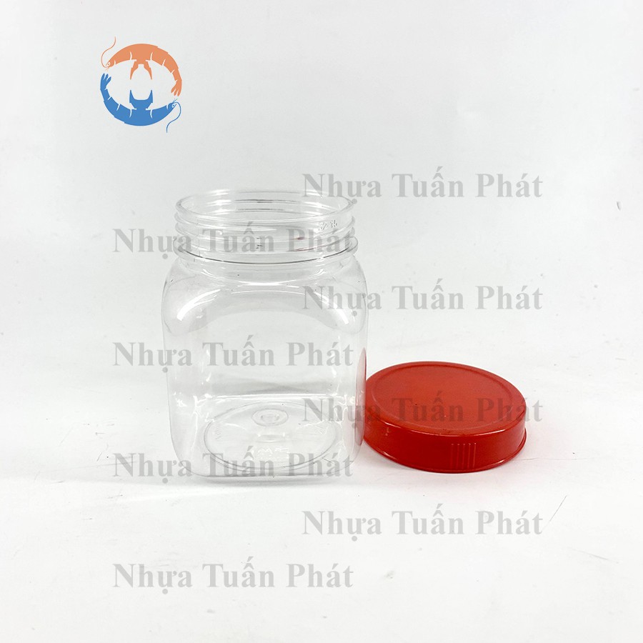 24 hũ nhựa vuông Duy Tân 200gr~190ml nắp đỏ mã 048