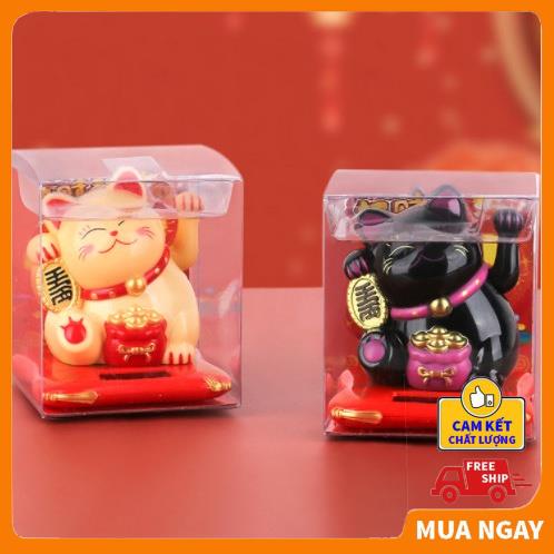 Mèo may mắn đẹp, Mèo thần tài dùng năng lượng mặt trời - Trang trí xe ô tô, bàn làm việc, quà tặng