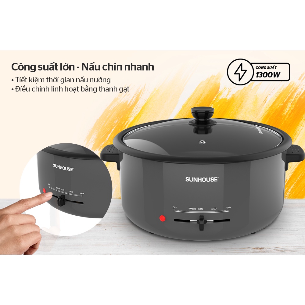 Lẩu điện 3.5L SUNHOUSE SHD4523 - Bảo hành chính hãng 12 tháng