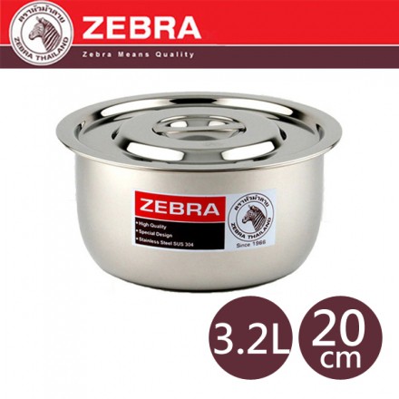 Thố inox Indian Zebra, 14cm đến 32cm, 1 đáy loại dầy, inox 304. Hàng Thái Lan