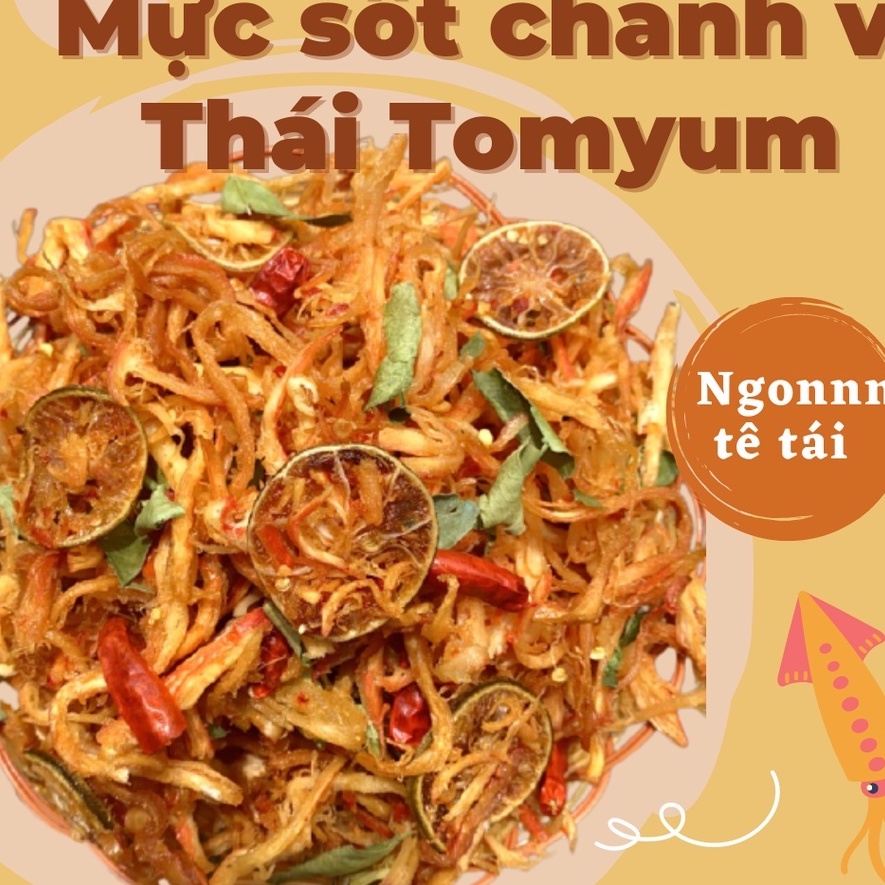 ( video ảnh thật ) Mực sợi sốt chanh vị Thái tomyum hũ 250GR