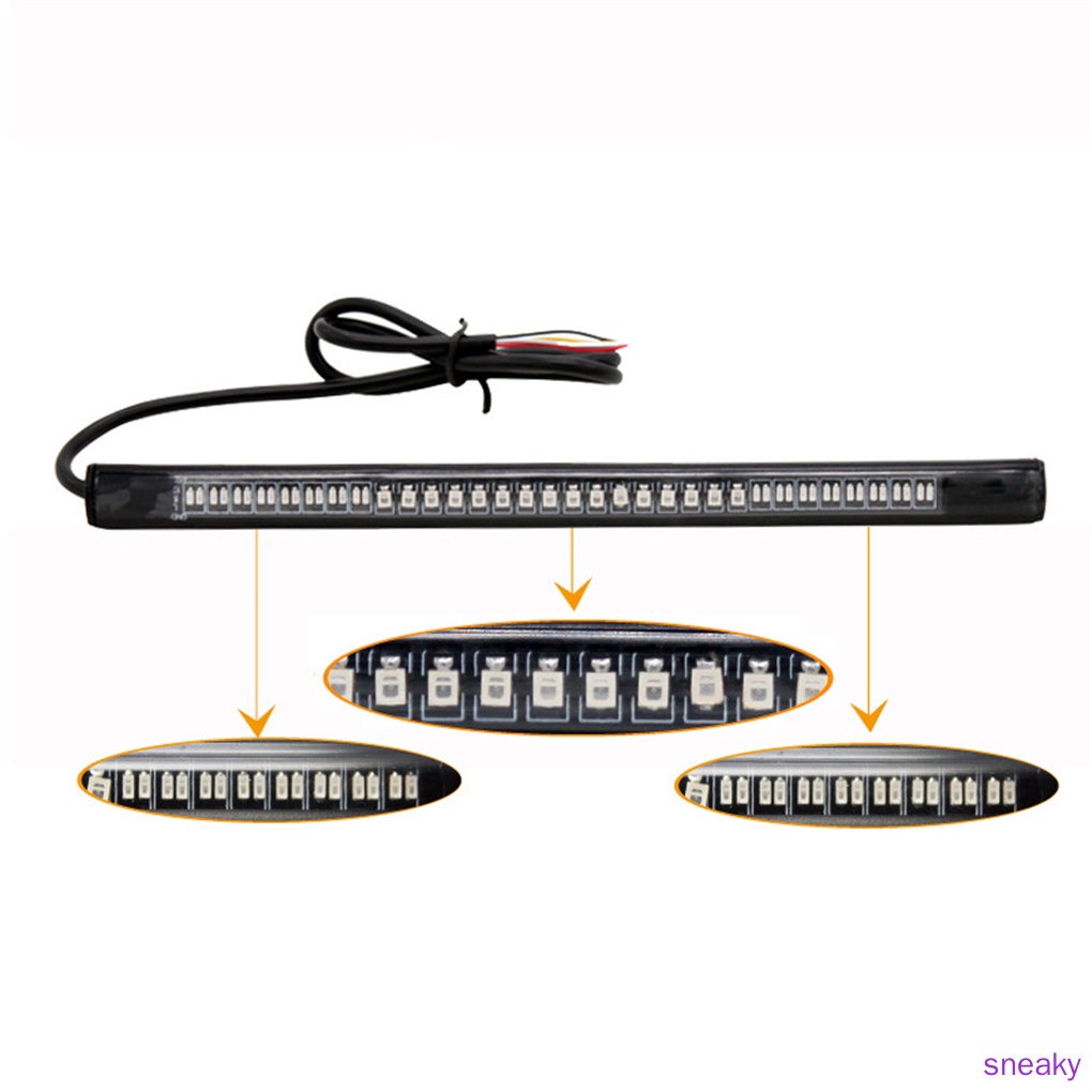 Motorcycle 48 LED Daytime Running Light Strip Rear Brake Taillight with PC Housing Beach Cart Stop Lamp Motorbike Accessories sneaky