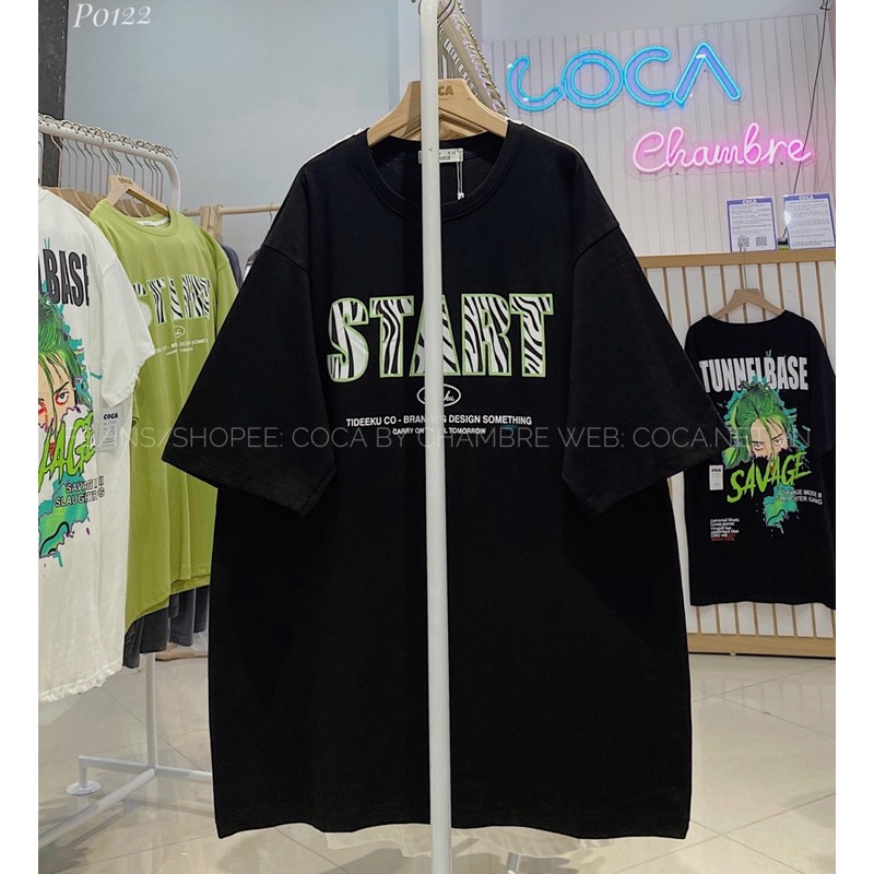 [P0122] Áo thun áo phông UNISEX START form rộng vải cotton mỏng mát (Có sẵn/ảnh thật)