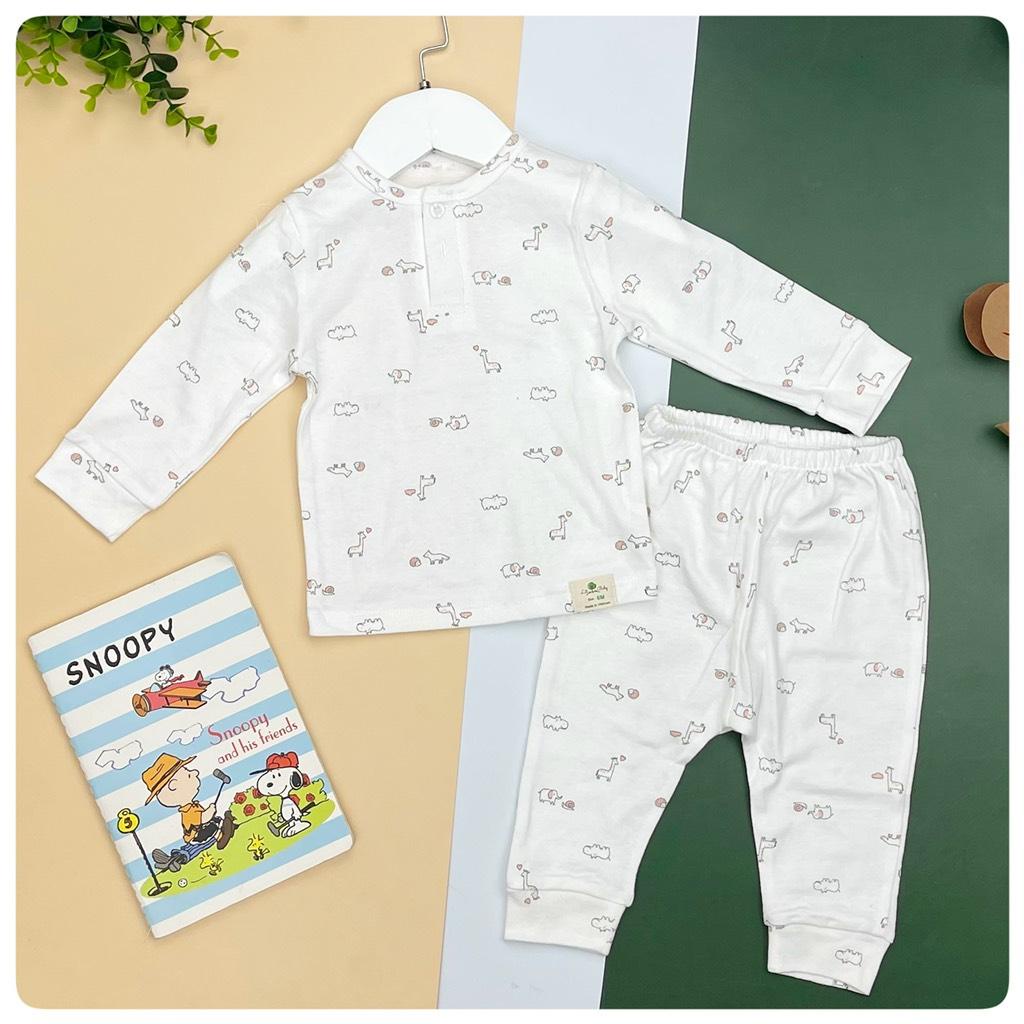 Bộ sơ sinh thu đông 2 cúc LITIBABY size 6/36