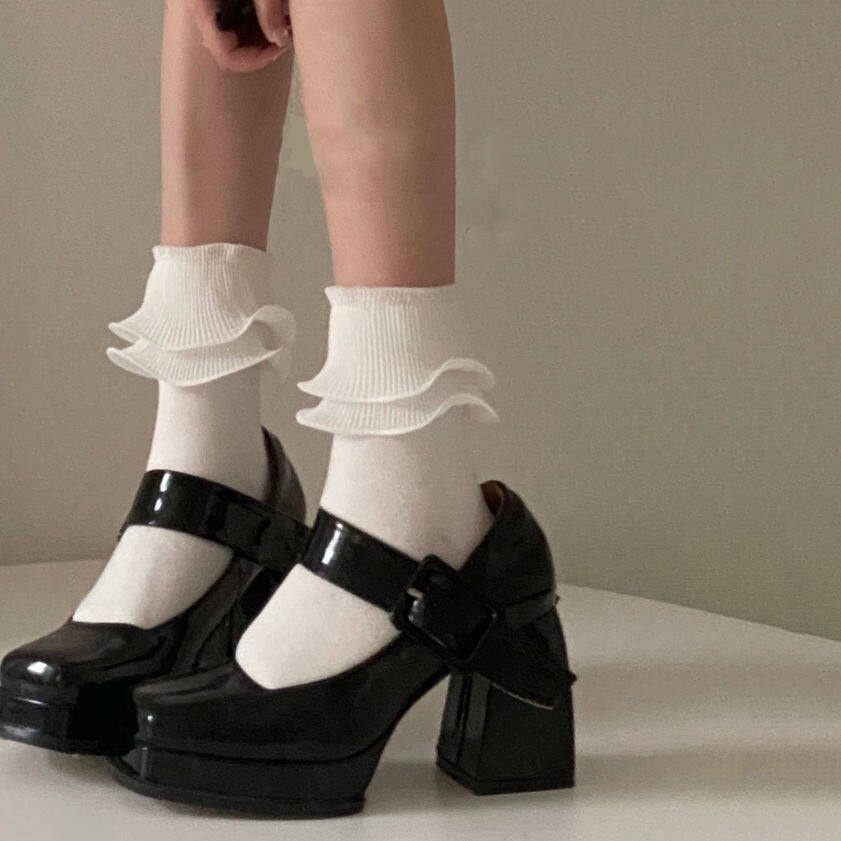 Giày Cao Gót Da Mũi Vuông 9cm FT2618