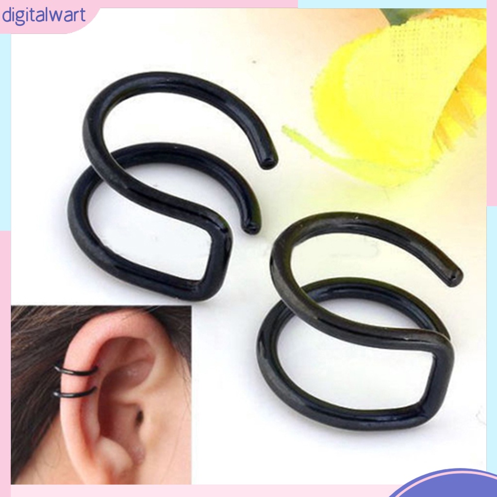 Dg✌❤ Khuyên Kẹp Vành Tai 2 Đầu Bằng Thép Không Gỉ Cá Tính