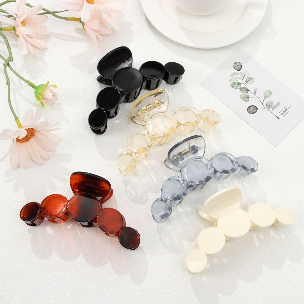 Kẹp Tóc Càng Cua Màu Trơn Trong Suốt Phong Cách Vintage