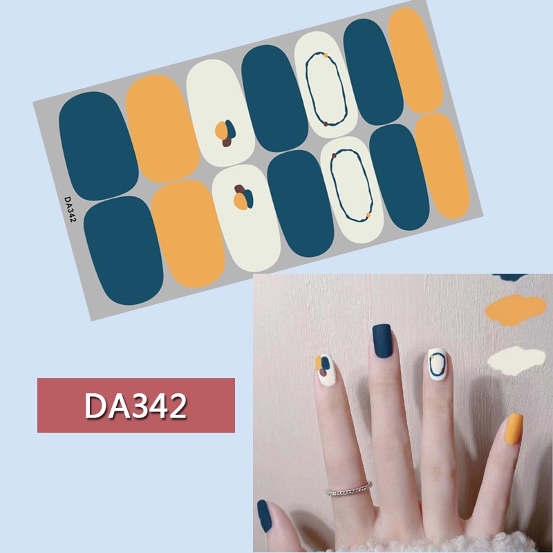 Bộ 14 miếng dán móng tay nhãn dán 3D thời trang DA341-360