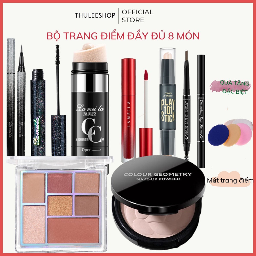 Bộ trang điểm cá nhân makeup cơ bản chính hãng base makeup đầy đủ mỹ phẩm trang điểm cho người mới bắt đầu Thulee Shop