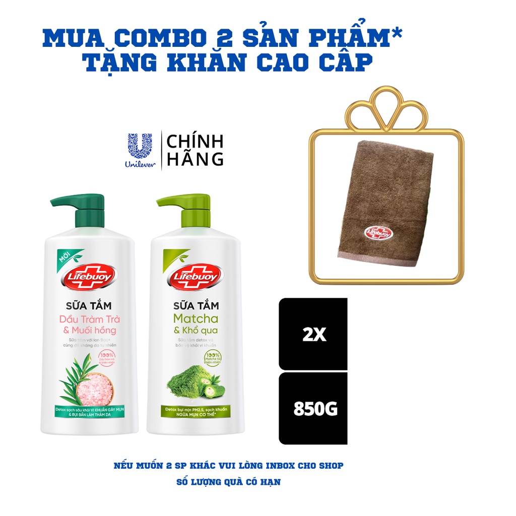 Sữa tắm Detox Bụi Mịn Lifebuoy chai 850g