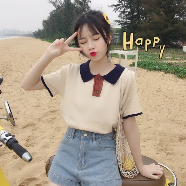 Áo thun NZN tay ngắn dáng rộng phong cách cổ điển Hàn Quốc dành cho nữ với 3 màu tùy chọn