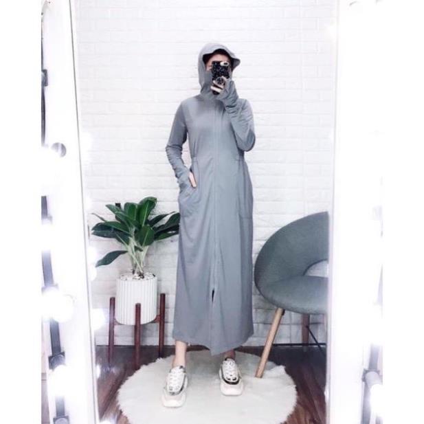 Xả SALE Áo Choàng Chống Nắng Nữ - Áo Chống Nắng Nữ Toàn Thân Vải Thông Hơi Dáng Dài Chống Tia UV - FreeSize dưới 75kg | BigBuy360 - bigbuy360.vn