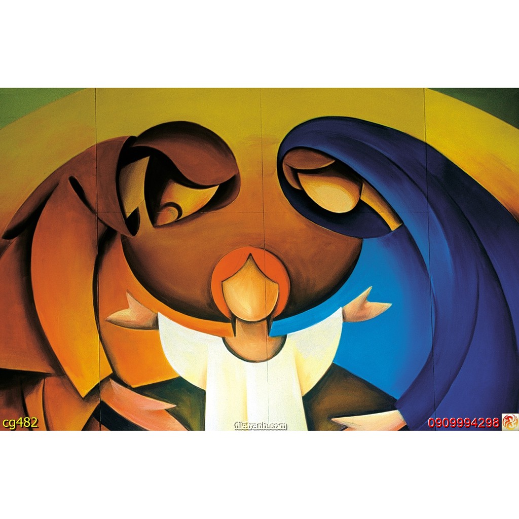 Tranh dán tường 3d hình Tiệc Ly Chúa Jesus, Gia Đình Thánh Gia