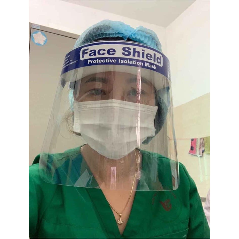 Kính Kiếng chắn giọt bắn chống bụi face shield hàng cao cấp - mặt gương trong suốt