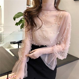 Áo dài tay thắt nơ cổ cho nữ