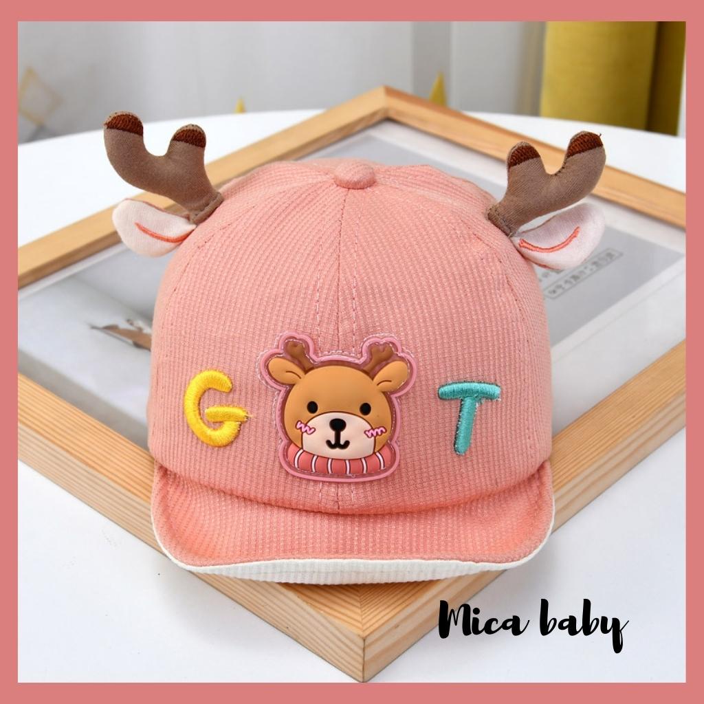 Mũ lưỡi trai kiểu dáng gạc hươu chữ GT dễ thương cho bé MH117 Mica Baby