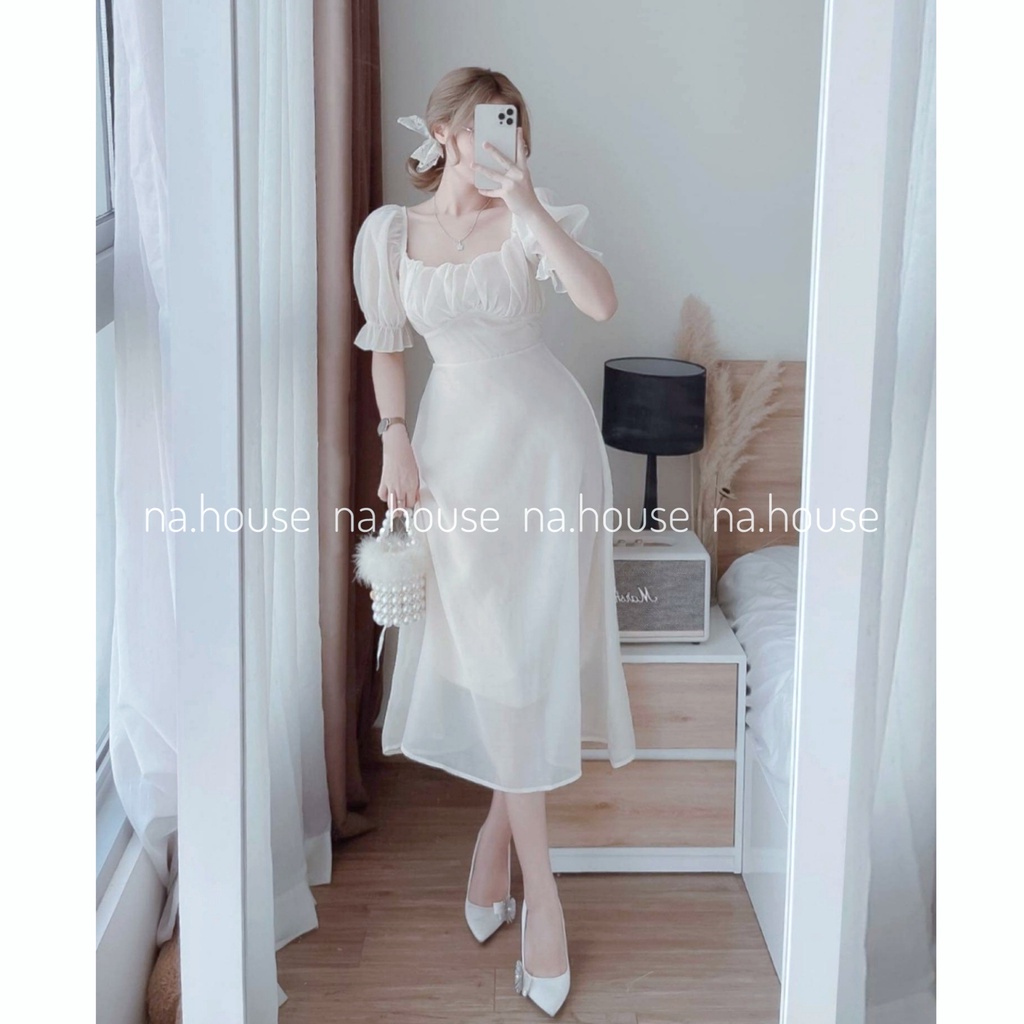 ĐẦM TRẮNG NHÚM NGỰC ĐI TIỆC ĐI CHƠI NAHOUSE VÁY DÁNG SUÔNG HAI LỚP THIẾT KẾ XINH XẮN VÀ SANG TRỌNG