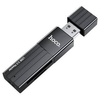 Mua Đầu đọc thẻ nhớ 2.0 / 3.0 Hoco HB20 Mindful - hỗ trợ khe microSD/SD (Đen) - Chính Hãng