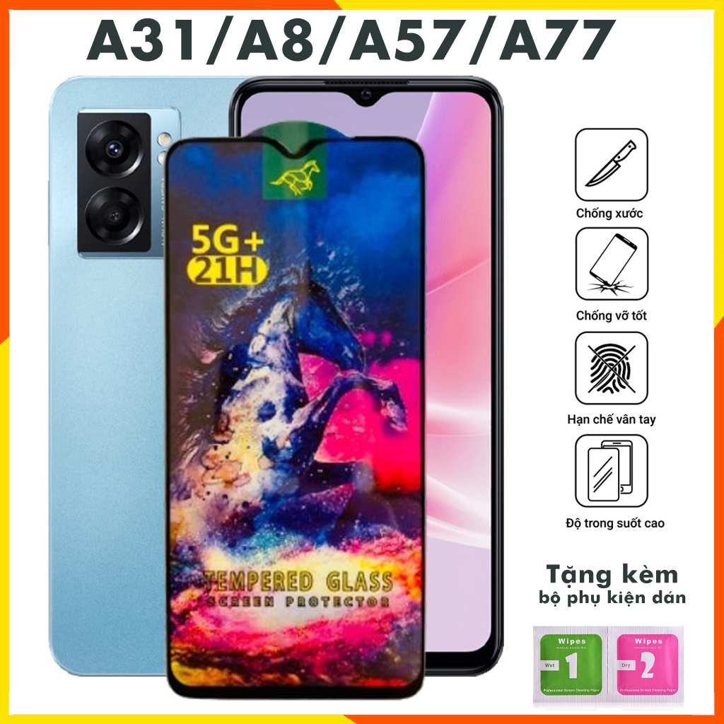 Cường lực oppo a57 a77 a31 a8 a5 a9 a54 a74 a95 a96 a76 a3s f7 f11 pro f9 pro a52 a72 a92 full màn tổng hợp Kính [OG]