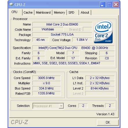 CPU E8400. 3.0Ghz. 6M. 1333. socket 775 | WebRaoVat - webraovat.net.vn