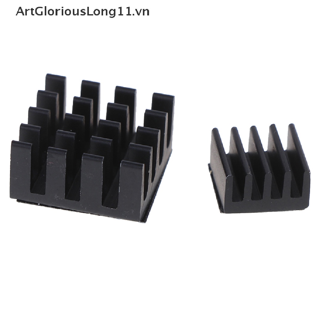【ArtGloriousLong】 4pcs Black Aluminum Heatsink Cooler Cooling Kit For Raspberry Pi 3/2 /Rpi B+ .