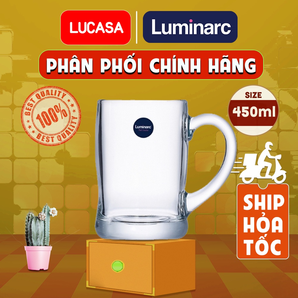 Ly Bia Thủy Tinh Luminarc Benidorm 450ml | Phân Phối Chính Hãng
