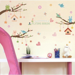 Decal dán tường vườn chim - giấy dán tường