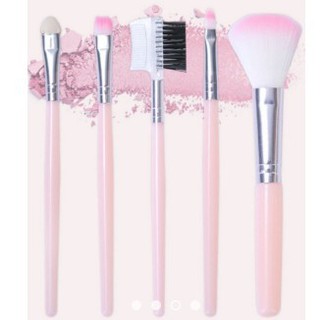 Bộ cọ trang điểm mini Hồng 5 chi tiết (nấm rơm shop)