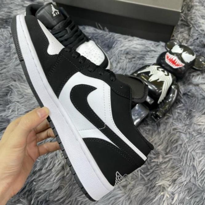 Giày Thể Thao Nam Nữ Cổ Thấp Giày Nike Jordan 1 JD 1 Panda Đen Trắng Full Box Bill -nhg1 ! I