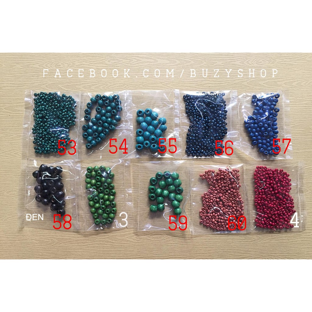 Hạt gỗ 4mm-12mm nguyên liệu thủ công]