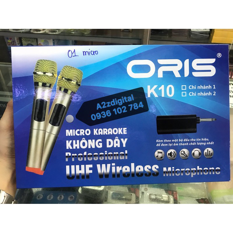 MICRO KARAOKE KHÔNG DÂY ORIS K10 - ĐẦU THU MINI-1MICRO CỰC HAY