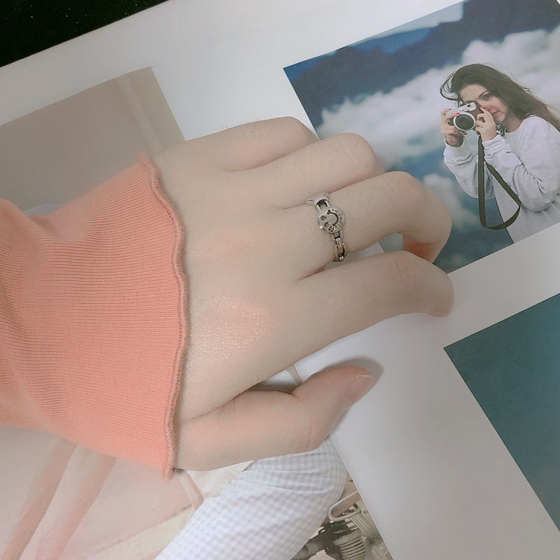 Nhẫn hở 2 lớp hình mặt cười xinh xắn