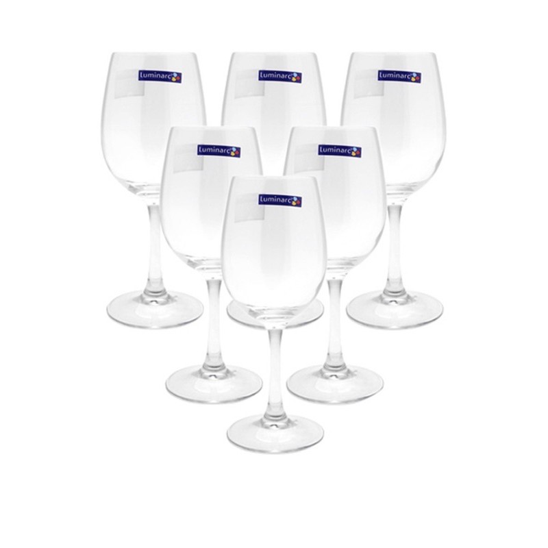 Bộ 6 Ly Rượu Vang Trắng Thủy Tinh Luminarc Raindrop H5701 250ml