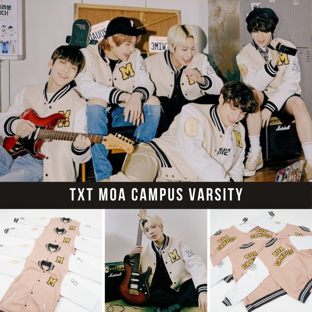 (Mới) Áo Khoác Kpop TXT MOA CAMPUS VARSITY