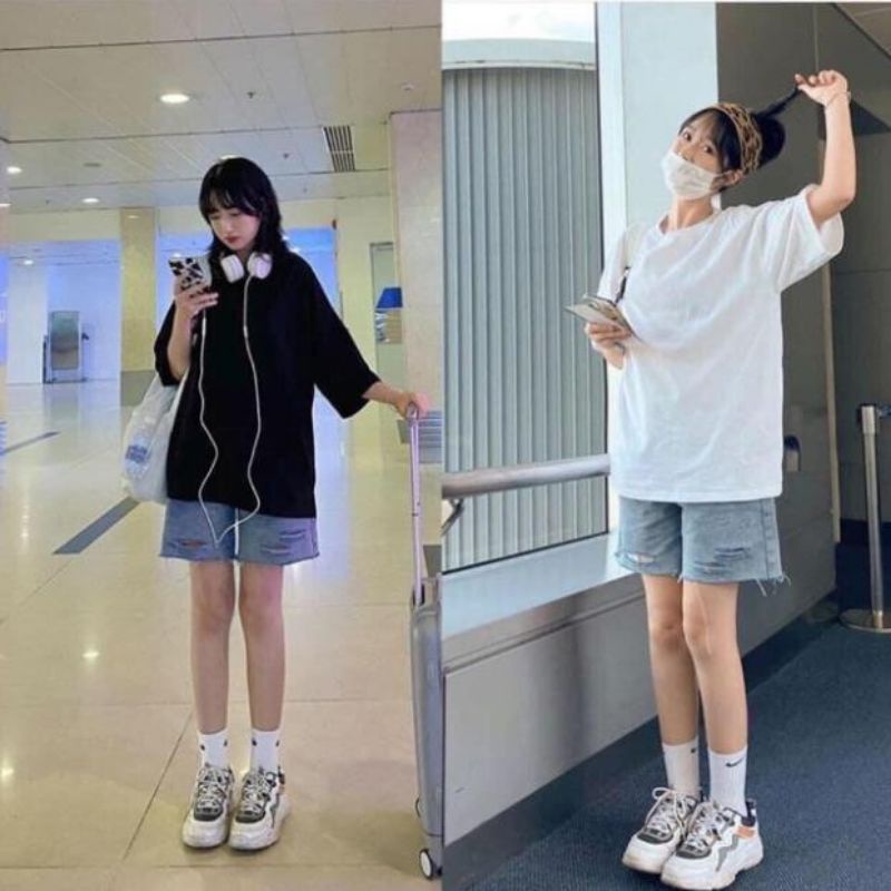 (Bigsize 30-36) Quần Ngố Không Giãn Ống Rộng, Quần Short Jean Lưng Cao, Quần Suông