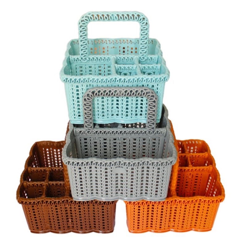 Giỏ Đựng Đồ Nail, Giỏ Đựng Đồ Trang Điểm 6 Ngăn Tiện Lợi (Giao Màu Ngẫu Nhiên)