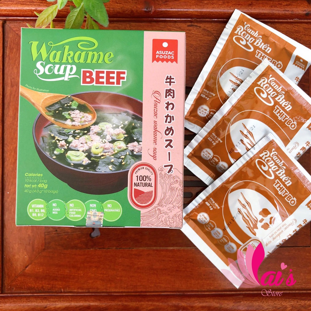 Thùng 12 Hộp Canh Rong Biển Asuzac Đậu Hũ, Thịt Bò, Tôm, Miso, Hến, Thịt Thật, Dinh Dưỡng Cao, Chay Mặn Đều Dùng Được
